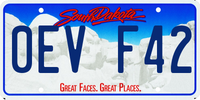 SD license plate 0EVF42
