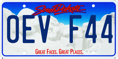 SD license plate 0EVF44
