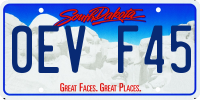 SD license plate 0EVF45