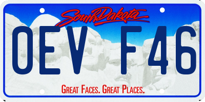 SD license plate 0EVF46