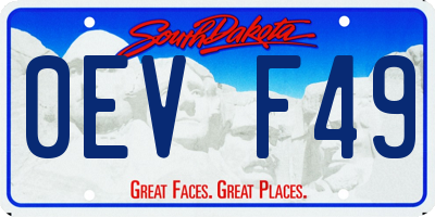 SD license plate 0EVF49