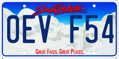 SD license plate 0EVF54
