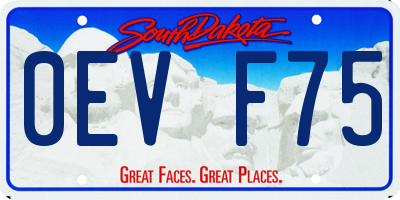 SD license plate 0EVF75