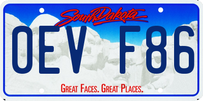 SD license plate 0EVF86