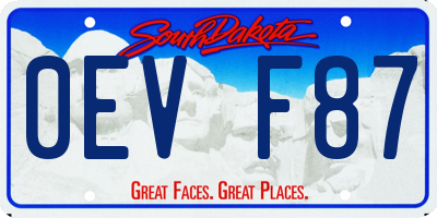 SD license plate 0EVF87