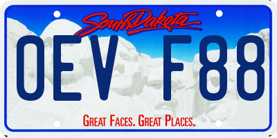 SD license plate 0EVF88