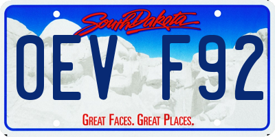 SD license plate 0EVF92