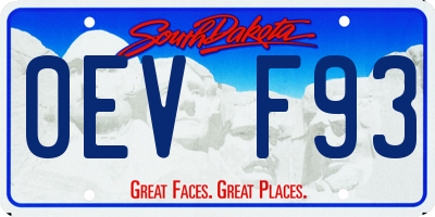 SD license plate 0EVF93