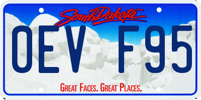 SD license plate 0EVF95