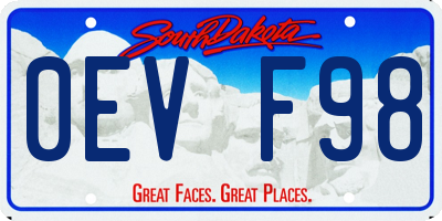 SD license plate 0EVF98