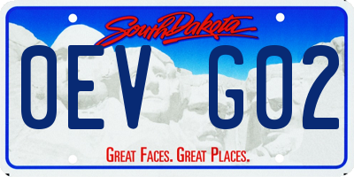 SD license plate 0EVG02