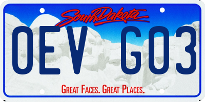 SD license plate 0EVG03