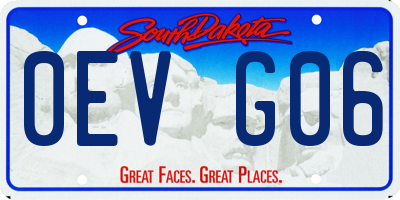 SD license plate 0EVG06