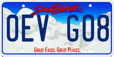 SD license plate 0EVG08