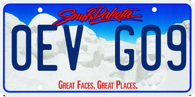 SD license plate 0EVG09