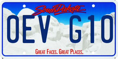 SD license plate 0EVG10