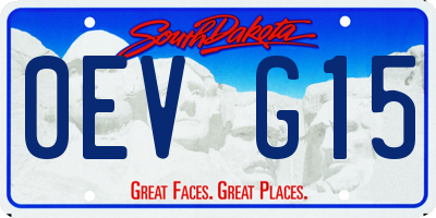 SD license plate 0EVG15