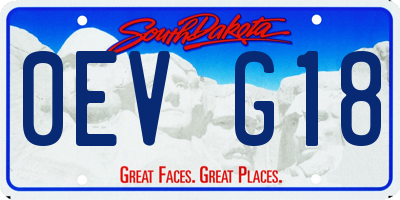 SD license plate 0EVG18