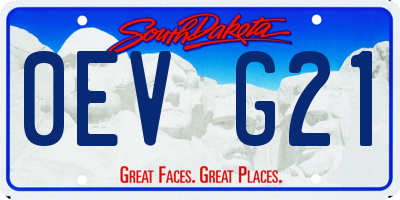 SD license plate 0EVG21