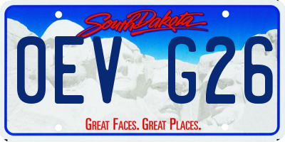 SD license plate 0EVG26