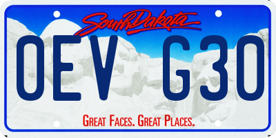 SD license plate 0EVG30