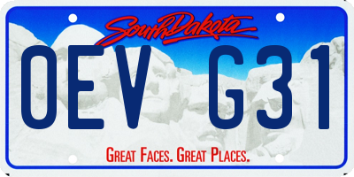 SD license plate 0EVG31