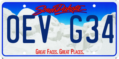 SD license plate 0EVG34