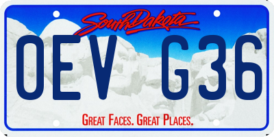 SD license plate 0EVG36