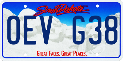 SD license plate 0EVG38