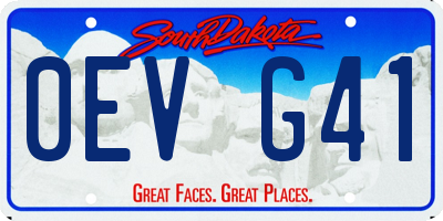 SD license plate 0EVG41