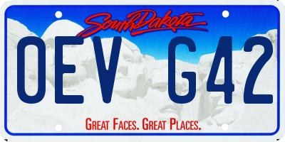 SD license plate 0EVG42