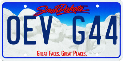 SD license plate 0EVG44