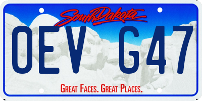 SD license plate 0EVG47