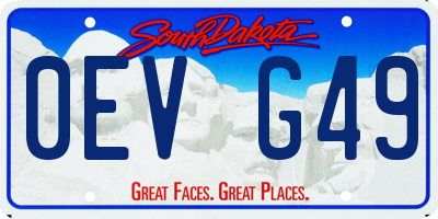 SD license plate 0EVG49