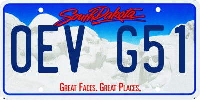 SD license plate 0EVG51
