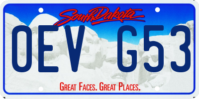 SD license plate 0EVG53