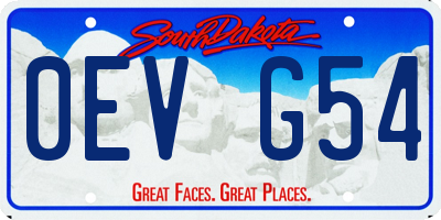 SD license plate 0EVG54