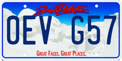 SD license plate 0EVG57