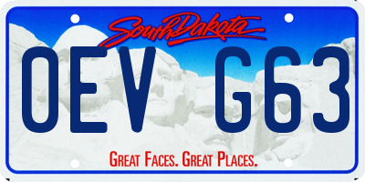 SD license plate 0EVG63