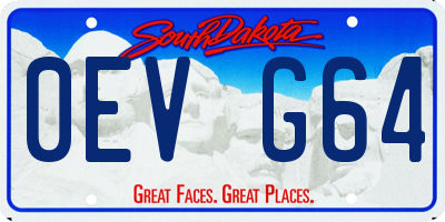 SD license plate 0EVG64
