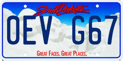 SD license plate 0EVG67
