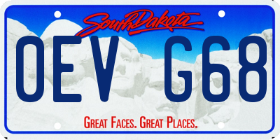 SD license plate 0EVG68