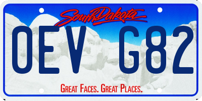 SD license plate 0EVG82