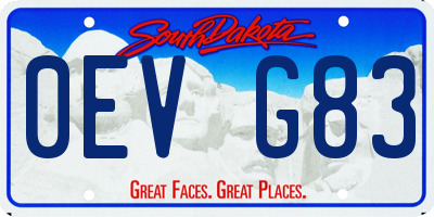 SD license plate 0EVG83