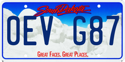 SD license plate 0EVG87