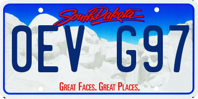 SD license plate 0EVG97