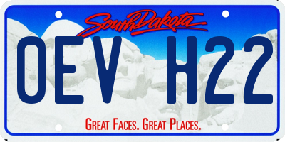 SD license plate 0EVH22
