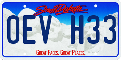 SD license plate 0EVH33