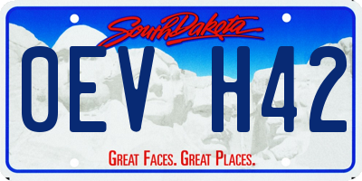 SD license plate 0EVH42