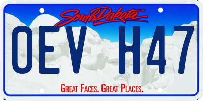 SD license plate 0EVH47